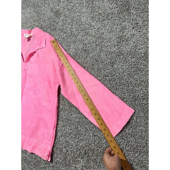 C&C California Women's Size Medium 100% Linen Long Sleeve V-Neck Tunic Top - Picture 9 of 10